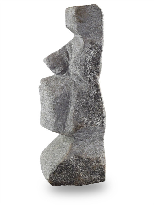 Černá socha hlavy Moai